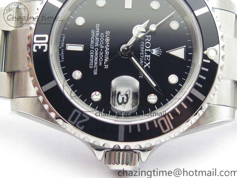SH3135 Rehaut Black On Edition 16610 SS 1:1 Bracelet LN No Best JF Engraving Submariner 0331